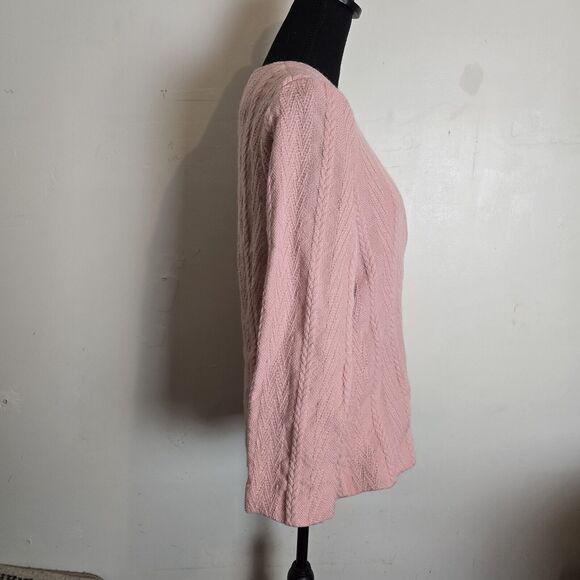 Boyne Valley Weavers Cardigan Wool Sweater Handmade Ireland Medium Full Zip Pink - Picture 4 of 9